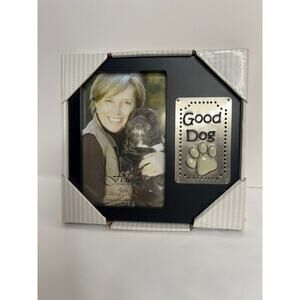 Black and Metal w/Pawprint 4X6 Good Dog Picture Frame NWT!